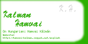kalman hamvai business card